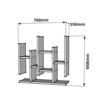 Ραφιέρα τοίχου Bemba pakoworld σε καρυδί απόχρωση 70x19,6x68,8εκ