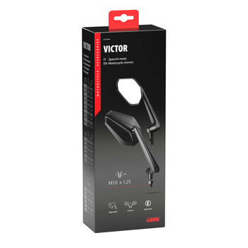 9164.9-LM ΚΑΘΡΕΠΤΕΣ MOTO VICTOR M10x1,25 DX+SX ΣΕ ΜΑΥΡΟ ΧΡΩΜΑ LAMPA - 2 ΤΕΜ.