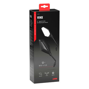 L9162.9 ΚΑΘΡΕΠΤΕΣ MOTO VINX M10x1,25 DX+SX ΣΕ ΜΑΥΡΟ ΧΡΩΜΑ LAMPA - 2 ΤΕΜ.