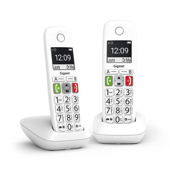 Gigaset Wireless Landline Phone E290 Duo White (L36852-H2901-D202) (GGSE290DUO-WH) Gigaset Wireless Landline Phone E290 Duo White (L36852-H2901-D202) (GGSE290DUO-WH)