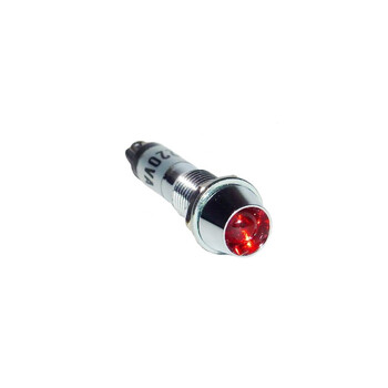 AD22C-10 . Ενδεικτική λυχνία 220V βιδωτή με LED κόκκινο μεταλλικό