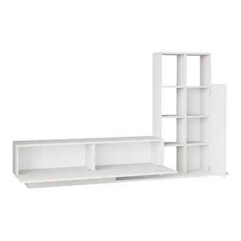 Σύνθετο σαλονιού Damon pakoworld σε λευκή απόχρωση 140x29.5x39.5εκ