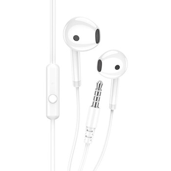KAKUSIGA earphones με μικρόφωνο KSC-1301, 3.5mm σύνδεση, 14mm, 1.1m, λευκά