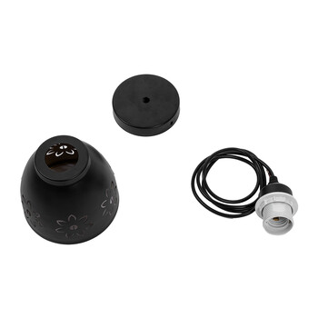GloboStar® COOLIE 01479 Μοντέρνο Κρεμαστό Φωτιστικό Μονόφωτο Καμπάνα 1 x E27 IP20 Μαύρο & Χρυσό Μέταλλο - Μ12.5 x Π12.5 x Υ11.5cm