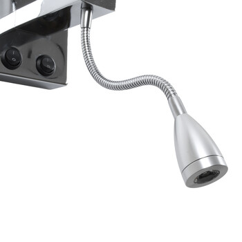 GloboStar® ELEGANT 01494 Μοντέρνο Επιτοίχιο Φωτιστικό Απλίκα με LED Βραχίονα Δίφωτο 1 x E27 IP20 Μαύρο Ύφασμα με Ασημί Μέταλλο - Μ17 x Π21 x Υ43cm