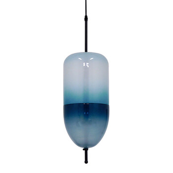 GloboStar® TEARDROP 01504 Μοντέρνο Κρεμαστό Φωτιστικό Ανάρτηση Τρίφωτο 3 x G4 Τιρκουάζ Γυαλί - Μ20 x Π20 x Υ65cm