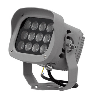 GLOBOSTAR® FLOOD-XENA 05018 Προβολέας Σποτ Wall Washer LED 12W 1260lm 10° AC 220-240V Αδιάβροχο IP65 Αρχιτεκτονικό Πορτοκαλί 2200K - Γκρι Ανθρακί - Μ13.5 x Π11 x Υ15cm - 3 Χρόνια Εγγύηση