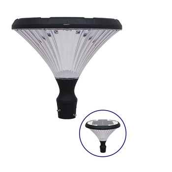 GLOBOSTAR® SQUARE 12153 Φωτιστικό Στύλου/Κολώνας Πλατείας/Πάρκου LED 40W 4000lm ?° Ενσωματωμένο Φωτοβολταϊκό Panel ?V ?W & Επαναφορτιζόμενη Μπαταρία Li-ion ?V 24000mAh με Αισθητήρα Κίνησης-Ημέρας-Νύχτας Αδιάβροχο IP65 Θερμό Λευκό 3000K - Γκρι Ανθρακί - Μ54 x Π54 x Υ45cm - 2 Χρόνια Εγγύηση