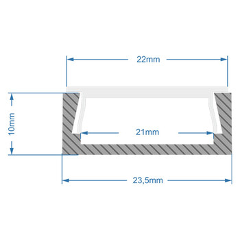 GloboStar® SURFACE-PROFILE 70809-1M Προφίλ Αλουμινίου - Βάση & Ψύκτρα Ταινίας LED με Λευκό Γαλακτερό Κάλυμμα - Επιφανειακή Χρήση - Πατητό Κάλυμμα - Ασημί - 1 Μέτρο - Μ100 x Π2.4 x Υ1.1cm