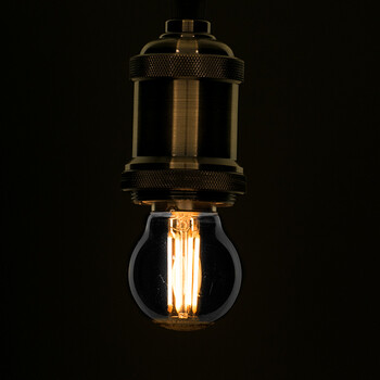 GloboStar® 99065 Λάμπα E27 G45 Γλομπάκι LED LONG FILAMENT 6W 600 lm 320° AC 85-265V Edison Retro με Φιμέ Γυαλί Θερμό Λευκό 2700 K Dimmable