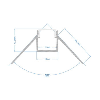 GloboStar® PLASTERBOARD-PROFILE 70821-3M Προφίλ Αλουμινίου - Βάση & Ψύκτρα Ταινίας LED με Λευκό Γαλακτερό Κάλυμμα - Χωνευτή Γωνιακή Χρήση σε Εξωτερική Γωνία Γυψοσανίδας - Trimless - Πατητό Κάλυμμα - Ασημί - 3 Μέτρα - Πακέτο 5 Τεμαχίων - Μ300 x Π4.5 x Υ2cm
