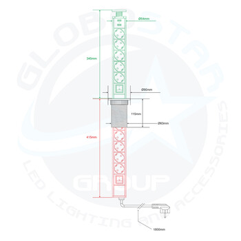GloboStar® 79632 Χωνευτό Πτυσσόμενο Πολύμπριζο με 5 Πρίζες Ασφαλείας EU Σούκο AC 230V Max 5000W & 2 Εξόδους USB DC 5V Max 3A 18W & Ενσωματωμένο Διακόπτη Οn/Off