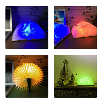 GloboStar® 79636 Επιτραπέζιο Φωτιστικό Πορτατίφ LED 4W 350lm 340° DC 5V IP20 RGB Μπεζ Ξύλο με Λευκό Ύφασμα - Μ21.5 x Π16.5 x Υ2.2cm - 2 Xρόνια Εγγύηση