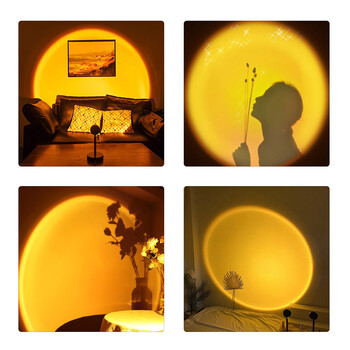 GloboStar® 00814 Επιτραπέζιο Φωτιστικό Πορτατίφ LED 12W -lm 180° DC 5V IP20 Κίτρινο - Πορτοκαλί SUN EFFECT Μαύρο Μέταλλο με Διάφανο Πλαστικό - Μ10 x Π10 x Υ26.5cm - 2 Xρόνια Εγγύηση