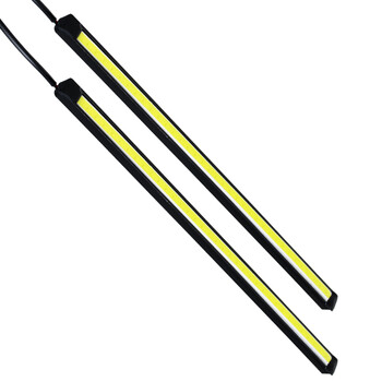 GloboStar® 81721 Σετ 2 Μπάρες Αλουμινίου DRL LED CREE COB 6W 600lm 120° DC 12V Αδιάβροχες IP65 Ψυχρό Λευκό 6000K