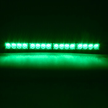 GloboStar® 85273 PRO Series Μπάρα Σήμανσης Οχήματος Security - Ασφαλείας για Αυτοκίνητα & Φορτηγά 16 Προγραμμάτων Φωτισμού STROBE LED SMD 3030 32W DC 10-30V Αδιάβροχη IP66 Πράσινο