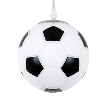 GloboStar® FOOTBALL 00643 Παιδικό Κρεμαστό Φωτιστικό Μπάλα Μονόφωτο 1 x E27 IP20 Λευκό & Μαύρο Γυαλί - Μ15 x Π15 x Y18cm GloboStar® FOOTBALL 00643 Παιδικό Κρεμαστό Φωτιστικό Μπάλα Μονόφωτο 1 x E27 IP20 Λευκό & Μαύρο Γυαλί - Μ15 x Π15 x Y18cm