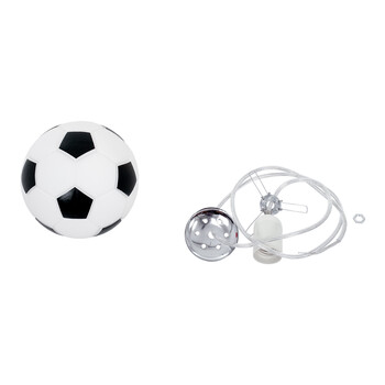 GloboStar® FOOTBALL 00643 Παιδικό Κρεμαστό Φωτιστικό Μπάλα Μονόφωτο 1 x E27 IP20 Λευκό & Μαύρο Γυαλί - Μ15 x Π15 x Y18cm GloboStar® FOOTBALL 00643 Παιδικό Κρεμαστό Φωτιστικό Μπάλα Μονόφωτο 1 x E27 IP20 Λευκό & Μαύρο Γυαλί - Μ15 x Π15 x Y18cm
