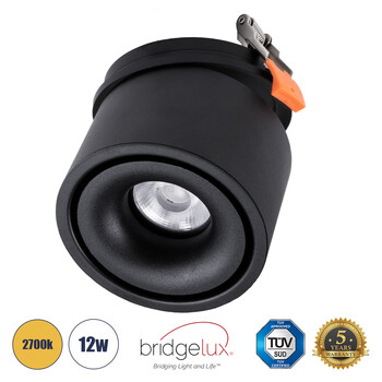 GloboStar® OMEGA-R 60297 Χωνευτό LED Spot Downlight TrimLess Φ10cm 12W 1500lm 36° AC 220-240V IP20 Φ10 x Υ8.2cm - Στρόγγυλο - Μαύρο - Θερμό Λευκό 2700K - Bridgelux COB - 5 Years Warranty GloboStar® OMEGA-R 60297 Χωνευτό LED Spot Downlight TrimLess Φ10cm 12W 1500lm 36° AC 220-240V IP20 Φ10 x Υ8.2cm - Στρόγγυλο - Μαύρο - Θερμό Λευκό 2700K - Bridgelux COB - 5 Years Warranty