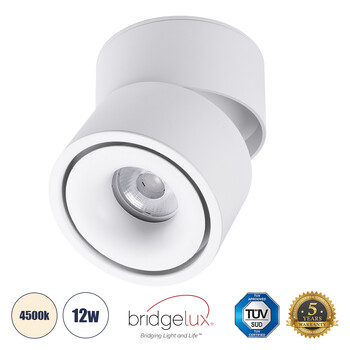 GloboStar® OMEGA-S 60298 Επιφανειακό LED Spot Downlight Φ10cm 12W 1560lm 36° AC 220-240V IP20 Φ10 x Υ10.5cm - Στρόγγυλο - Λευκό - Φυσικό Λευκό 4500K - Bridgelux COB - 5 Years Warranty GloboStar® OMEGA-S 60298 Επιφανειακό LED Spot Downlight Φ10cm 12W 1560lm 36° AC 220-240V IP20 Φ10 x Υ10.5cm - Στρόγγυλο - Λευκό - Φυσικό Λευκό 4500K - Bridgelux COB - 5 Years Warranty