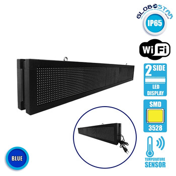 GloboStar® DISPLAY 90313 Κυλιόμενη Ψηφιακή Επιγραφή P10 Διπλής Όψης LED AC 220-240V Αδιάβροχο IP65 Μπλε - WiFi Control μέσω FK APP - Αισθητήρας Θερμοκρασίας & Υγρασίας - Μ168 x Π12 x Υ24cm - 2 Χρόνια Εγγύηση GloboStar® DISPLAY 90313 Κυλιόμενη Ψηφιακή Επιγραφή P10 Διπλής Όψης LED AC 220-240V Αδιάβροχο IP65 Μπλε - WiFi Control μέσω FK APP - Αισθητήρας Θερμοκρασίας & Υγρασίας - Μ168 x Π12 x Υ24cm - 2 Χρόνια Εγγύηση