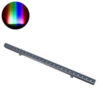 GLOBOSTAR® WASHER-FAIA 90185 Μπάρα Φωτισμού Wall Washer με Αντιθαμβωτική Γρίλια LED 36W 3780lm 30° DC 24V Αδιάβροχο IP65 Πολύχρωμο RGBW Dimmable DMX512 - Γκρι Ανθρακί - Μ100 x Π4 x Υ5cm - 3 Χρόνια Εγγύηση