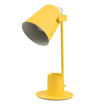 GloboStar® PENCASE 61567 Μοντέρνο Επιτραπέζιο Φωτιστικό Πορτατίφ Μονόφωτο 1 x E27 IP20 Κίτρινο Μέταλλο - Μ12 x Π15 x Υ38cm