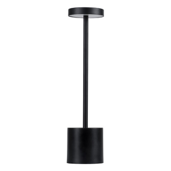 GloboStar® JOJO 76520 Επαναφορτιζόμενο Επιτραπέζιο Φωτιστικό Πορτατίφ LED 1.5W 105lm 120° DC 5V IP44 CCT Ultra Θερμό 1500K - Φυσικό Λευκό 4500K - Ψυχρό Λευκό 6000K Dimmable Μαύρο Αλουμίνιο - Μ8 x Π8 x Υ34cm - 2 Χρόνια Εγγύηση
