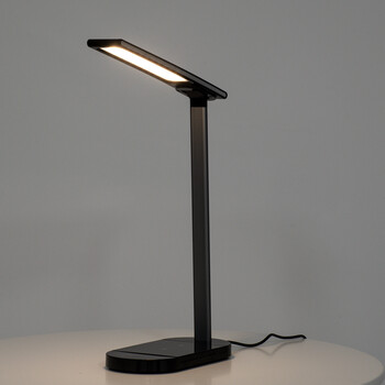 GloboStar® 76530 Επιτραπέζιο Φωτιστικό Πορτατίφ LED 5W 500lm 180° DC 5V IP20 CCT Θερμό Λευκό 2700K - Φυσικό Λευκό 4500K - Ψυχρό Λευκό 6000K Dimmable Μαύρο Αλουμίνιο - Μ25 x Π10.5 x Υ35.5cm - 2 Xρόνια Εγγύηση