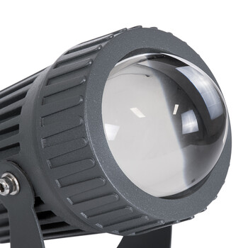 GLOBOSTAR® SPOT-FENIA 90135 Αρχιτεκτονικό Σποτ Φωτισμου LED 10W 1100lm 5° DC 24V Αδιάβροχο IP65 Θερμό Λευκό 2700K Dimmable - Γκρι Ανθρακί - Μ7 x Π7 x Υ12cm - 3 Χρόνια Εγγύηση