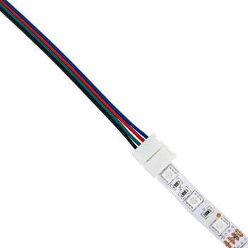 GloboStar® 70691 Ταχυσύνδεσμος Τροφοδοσίας IP20 - Strip To Power Connector 4 PIN Male για Ένωση 1 x RGB Ταινία LED Πλάτους 10mm