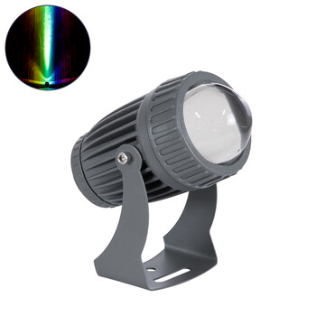GloboStar® SPOT-FENIA 90137 Σποτ Φωτισμου Wall Washer LED 10W 1000lm 5° DC 24V DMX512 Αδιάβροχο IP65 D7 x H12cm RGB - Γκρι Ανθρακί - 3 Years Warranty