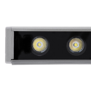 GLOBOSTAR® WASHER-FAIA 90188 Μπάρα Φωτισμού Wall Washer με Αντιθαμβωτική Γρίλια LED 24W 2400lm 15° DC 24V Αδιάβροχο IP65 Ψυχρό Λευκό 6000K Dimmable - Ασημί - Μ100 x Π4 x Υ5.5cm - 3 Χρόνια Εγγύηση