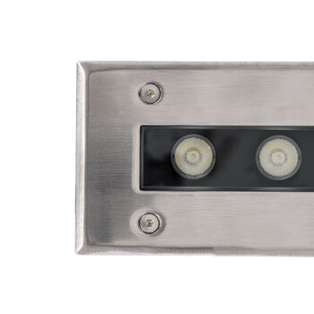 GLOBOSTAR® UNDERGROUND-REMVI 90191 Χωνευτή Μπάρα Φωτισμού Wall Washer LED 9W 765lm 10° DC 24V Αδιάβροχο IP68 RGBW Dimmable DMX512 - Ανοξείδωτο Ατσάλι 304 - Μ30 x Π9 x Υ8.5cm / Q28.5 x 7.5cm - 3 Χρόνια Εγγύηση