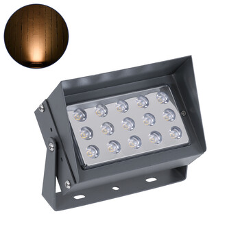 GLOBOSTAR® FLOOD-KAMY 90371 Προβολέας Σποτ Wall Washer με Αντιθαμβωτική Γρίλια LED 30W 2550lm 5° DC 24V Αδιάβροχο IP65 Αρχιτεκτονικό Πορτοκαλί 2200K Dimmable - Γκρι Ανθρακί - Μ19.5 x Π10.7 x Υ9.5cm - 3 Χρόνια Εγγύηση