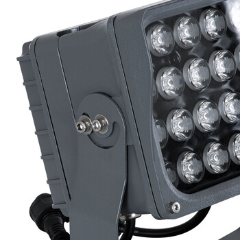GLOBOSTAR® FLOOD-XENA 90700 Προβολέας Σποτ Wall Washer με Αντιθαμβωτική Γρίλια LED 48W 4080lm 10° DC 24V Αδιάβροχο IP65 RGBW DMX512 Dimmable - Γκρι Ανθρακί - Μ17.5 x Π12.5 x Υ18cm - 3 Χρόνια Εγγύηση