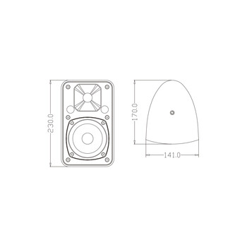 GloboStar® FDB ES104WT 98001 Facilities Speaker - Παθητικό Ηχείο Εγκαταστάσεων Επιτοίχιο με Μετασχηματιστή 100V & 16Ω - 40W RMS (160W Peak) - 1 x 4" Inches LF & 1 x 0.8" Inches HF - Αδιάβροχο IP65 - Λευκό - Μ14.1 x Π17 x Υ23cm - Ζεύγος