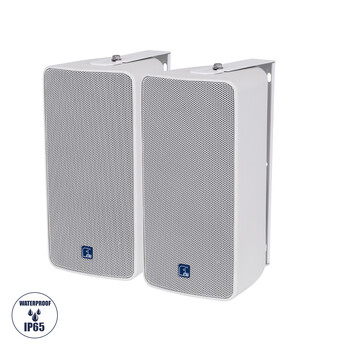 GloboStar® FDB ES106WT 98003 Facilities Speaker - Παθητικό Ηχείο Εγκαταστάσεων Επιτοίχιο με Μετασχηματιστή 100V & 16Ω - 80W RMS (320W Peak) - 1 x 6" Inches LF & 1 x 1" Inches HF - Αδιάβροχο IP65 - Λευκό - Μ18.2 x Π22.4 x Υ36.2cm - Ζεύγος