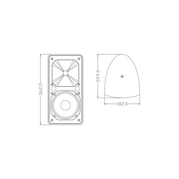 GloboStar® FDB ES106WT 98003 Facilities Speaker - Παθητικό Ηχείο Εγκαταστάσεων Επιτοίχιο με Μετασχηματιστή 100V & 16Ω - 80W RMS (320W Peak) - 1 x 6" Inches LF & 1 x 1" Inches HF - Αδιάβροχο IP65 - Λευκό - Μ18.2 x Π22.4 x Υ36.2cm - Ζεύγος