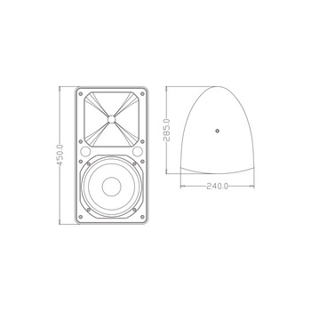 GloboStar® FDB ES108BT 98004 Facilities Speaker - Παθητικό Ηχείο Εγκαταστάσεων Επιτοίχιο με Μετασχηματιστή 100V & 16Ω - 150W RMS (600W Peak) - 1 x 8" Inches LF & 1 x 1" Inches HF - Αδιάβροχο IP65 - Μαύρο - Μ24 x Π28.5 x Υ45cm