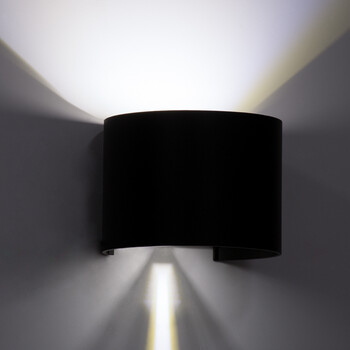 GloboStar® AXIS-R 60643 Φωτιστικό Τοίχου - Απλίκα Αρχιτεκτονικού Φωτισμού Εσωτερικού/Εξωτερικού Χώρου Up & Down LED 10W 1250lm 10 έως 60° AC 220-240V Αδιάβροχο IP65 Μ10 x Π10 x Υ10cm - Ψυχρό Λευκό 6000K - Μαύρο - Bridgelux Chip - 3 Years Warranty