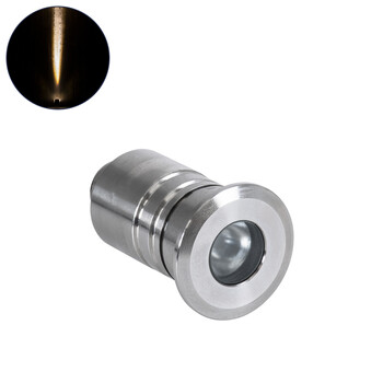 GLOBOSTAR® UNDERWATER-DANI 90410 Υποβρύχιο Χωνευτό Σποτ για Σιντριβάνια/Πισίνες LED 1W 90lm 5° DC 24V Αδιάβροχο IP68 Θερμό Λευκό 2700K Dimmable - Ανοξείδωτο Ατσάλι 304 - Φ3 x Υ5cm - Q2.4cm - 3 Χρόνια Εγγύηση