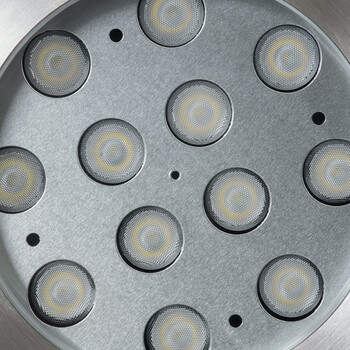 GLOBOSTAR® UNDERWATER-TUNI 90421 Υποβρύχιο Χωνευτό Σποτ για Σιντριβάνια/Πισίνες LED 12W 1200lm 30° DC 24V Αδιάβροχο IP68 Ψυχρό Λευκό 6000K Dimmable - Ανοξείδωτο Ατσάλι 304 - Φ18 x Υ11cm - Q17.5 - 3 Χρόνια Εγγύηση