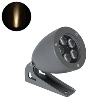 GLOBOSTAR® TREELIGHT-TREESPO 90469 Σποτ Φωτισμού για Φυτά - Δέντρα LED 12W 1320lm 15° DC 24V Αδιάβροχο IP67 Θερμό Λευκό 2700K Dimmable - Γκρι Ανθρακί - Μ9 x Π11 x Υ9cm - 3 Χρόνια Εγγύηση