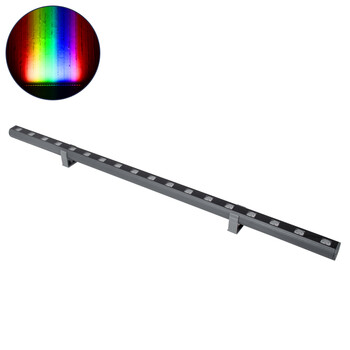GLOBOSTAR® WASHER-PANDA 90581 Μπάρα Φωτισμού Wall Washer LED 18W 1530lm 15° DC 24V Αδιάβροχο IP67 RGBW DMX512 Dimmable - Γκρι Ανθρακί - Μ100 x Π4 x Υ3.5cm - 3 Χρόνια Εγγύηση