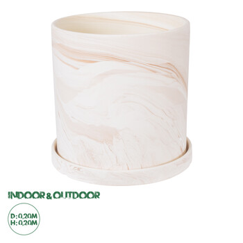 GloboStar® Artificial Garden LINDOS 20450 Πήλινο Κεραμικό Κασπώ Γλάστρα - Flower Pot Απαλό Ροζ Φ20cm x Υ20cm