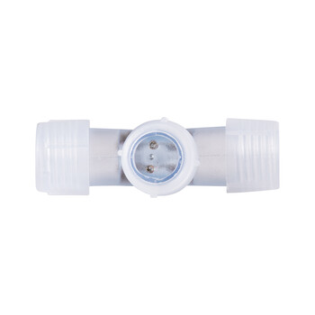 GloboStar® 70663 Σύνδεσμος Cross (+) για RGB Φωτοσωλήνα LED 360° Degree DC 230V 2 Pin Αδιάβροχος IP68