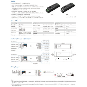 GloboStar® 70669 D4-P SKYDANCE DC DMX & RDM Dimmer High Speed Controller / Decoder 4 Καναλιών DC 12-48V 4 x 8A 384W - Max 32.5A 1152W - IP20 Μ17.5 x Π4.5 x Υ2.8cm - 5 Years Warranty