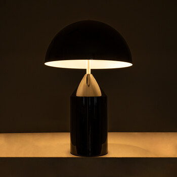 GloboStar® URANUS-M 61453 Μοντέρνο Επιτραπέζιο Φωτιστικό Πορτατίφ Δίφωτο 2 x E27 Μαύρο & Λευκό Μέταλλο - Μ35 x Π35 x Υ54cm