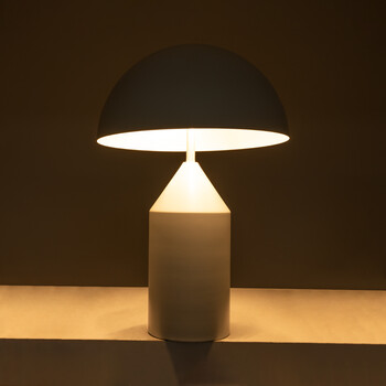 GloboStar® URANUS-M 61454 Μοντέρνο Επιτραπέζιο Φωτιστικό Πορτατίφ Δίφωτο 2 x E27 IP20 Λευκό Μέταλλο - Μ35 x Π35 x Υ54cm